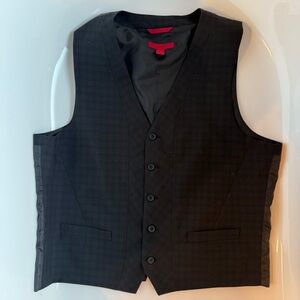 Alfani Black Men's Vested Waistcoat with Subtle Pattern